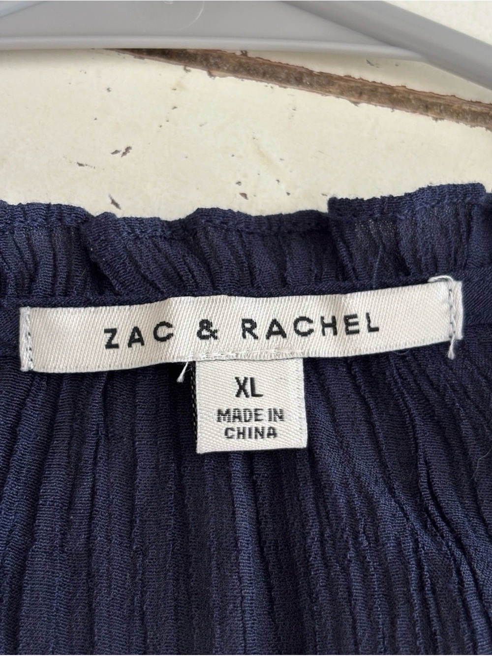 Zac & Rachel Gauzy Tunic Top Women’s XL Navy Blue Lightweight Coastal - Picture 5 of 7